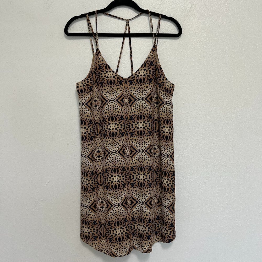 ASTR Leopard Print Spaghetti Straps Short Dress